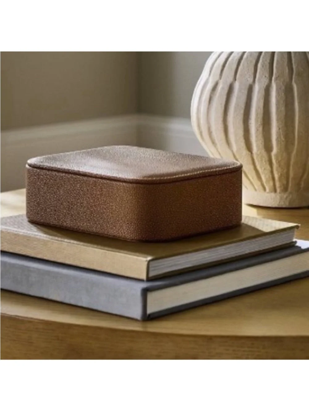 Threshold Lidded Brown Faux Leather Boc